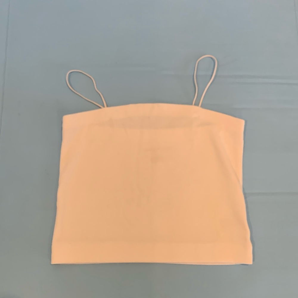 White American Eagle Spaghetti String Crop Top